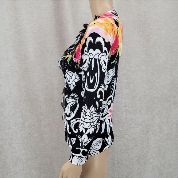 Alberto Makali Y2K 2pc Tank & Tie Front Cardigan Beaded Floral Women's Small - Picture 7 of 13